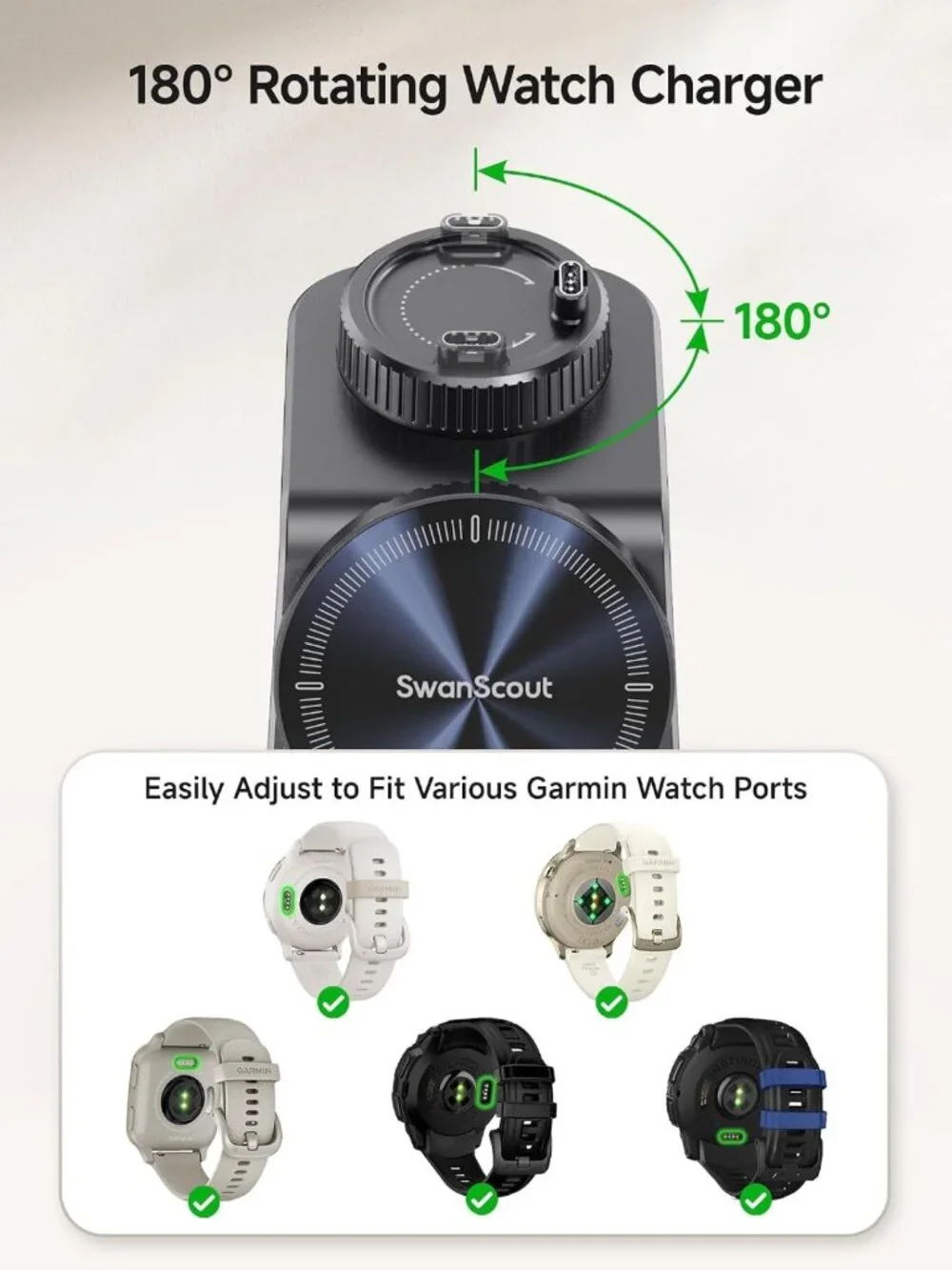 3-in-1 Magnetic Charging Station for Garmin Watch & iPhone - Fast Charger